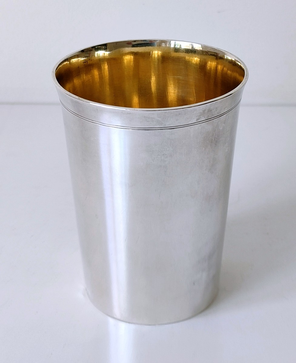 Timbale d'époque empire en argent massif -photo-2