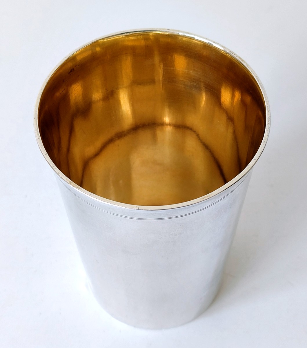Timbale d'époque empire en argent massif -photo-3