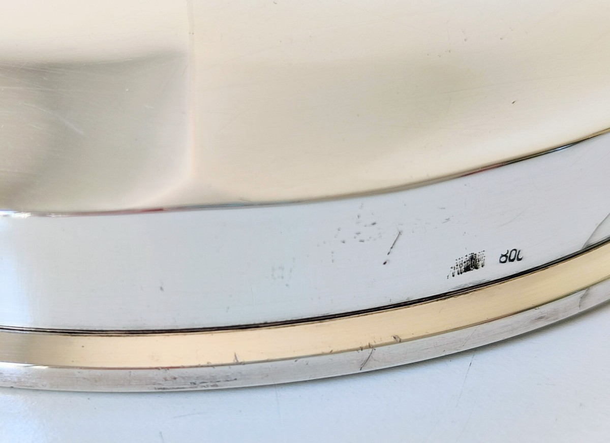 Bonbonnière art deco en cristal et argent massif -photo-4