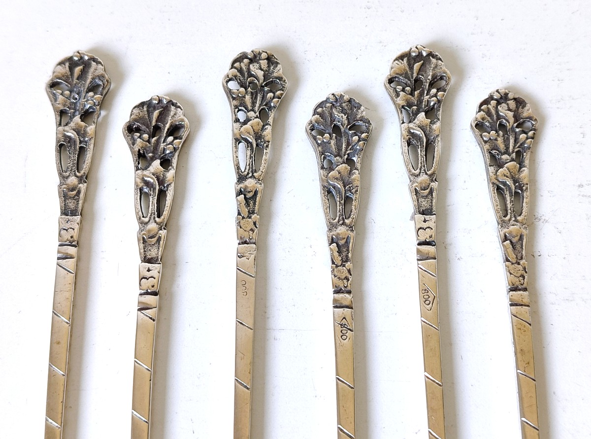 Six Cocktail Picks In Sterling Silver-photo-3