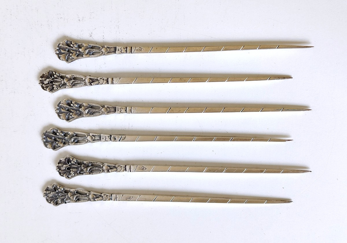Six Cocktail Picks In Sterling Silver-photo-4