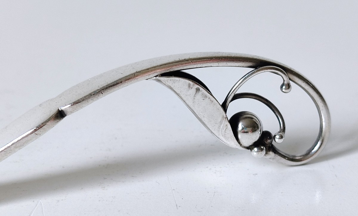 Cuillère à servir art nouveau en argent massif Georg Jensen -photo-2