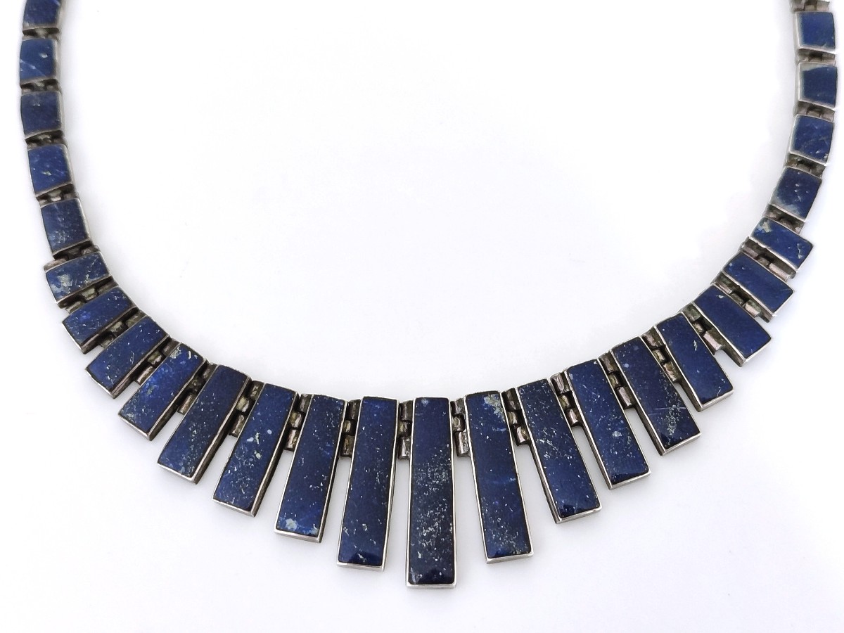 Necklace In Sterling Silver And Lapis Lazuli-photo-2