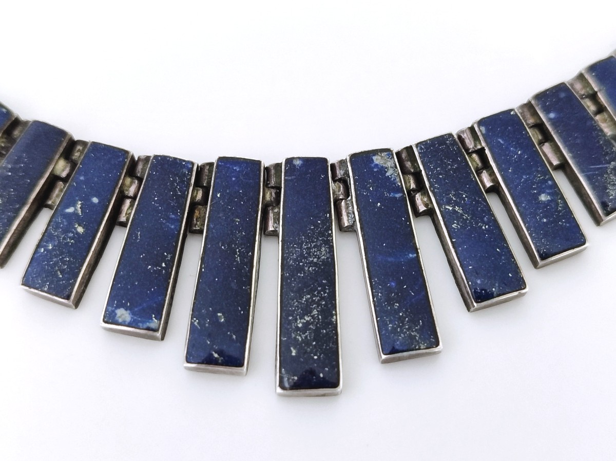 Necklace In Sterling Silver And Lapis Lazuli-photo-3