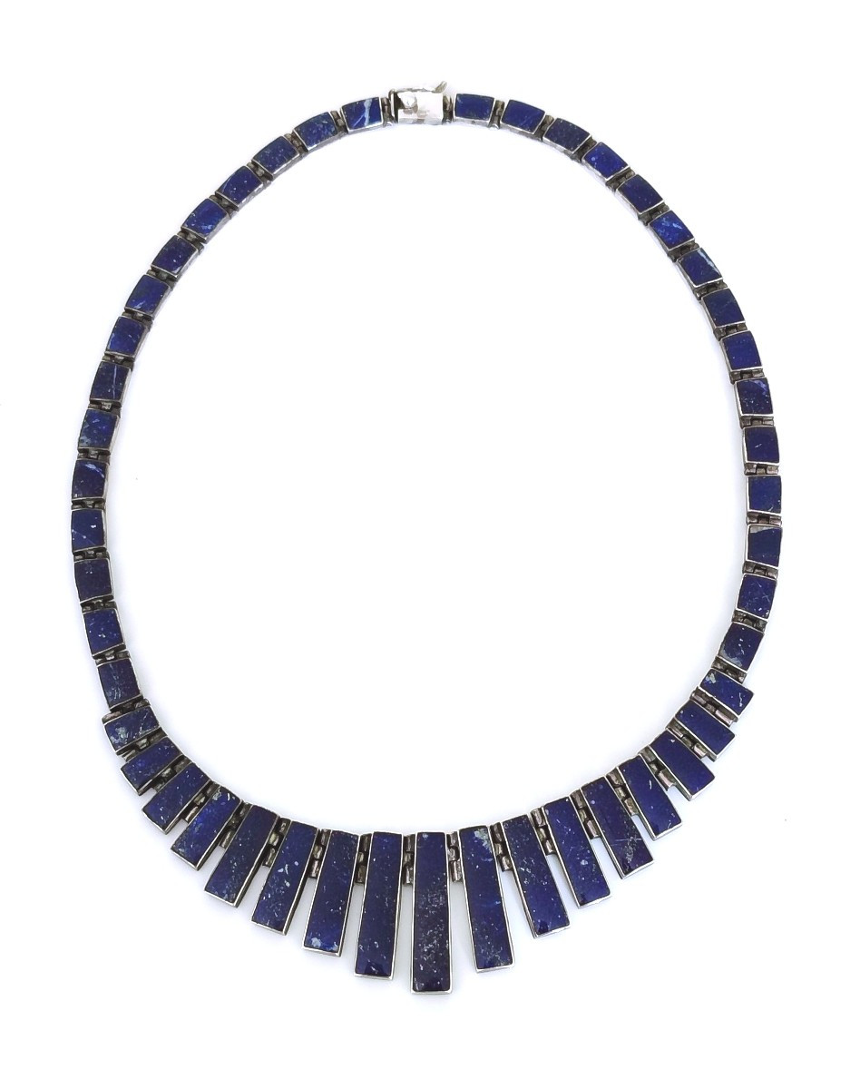 Necklace In Sterling Silver And Lapis Lazuli