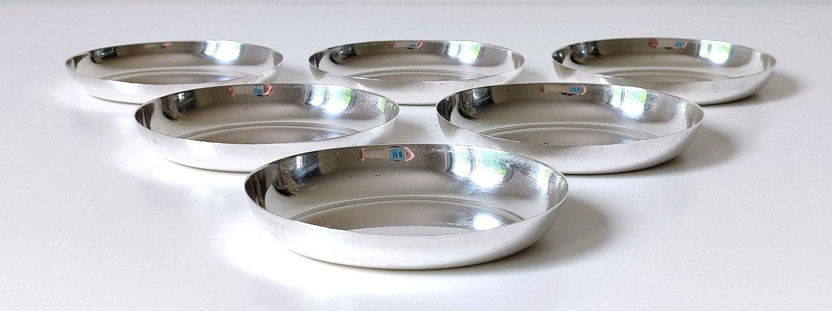 Six coupelles art deco en argent massif Wolfers 