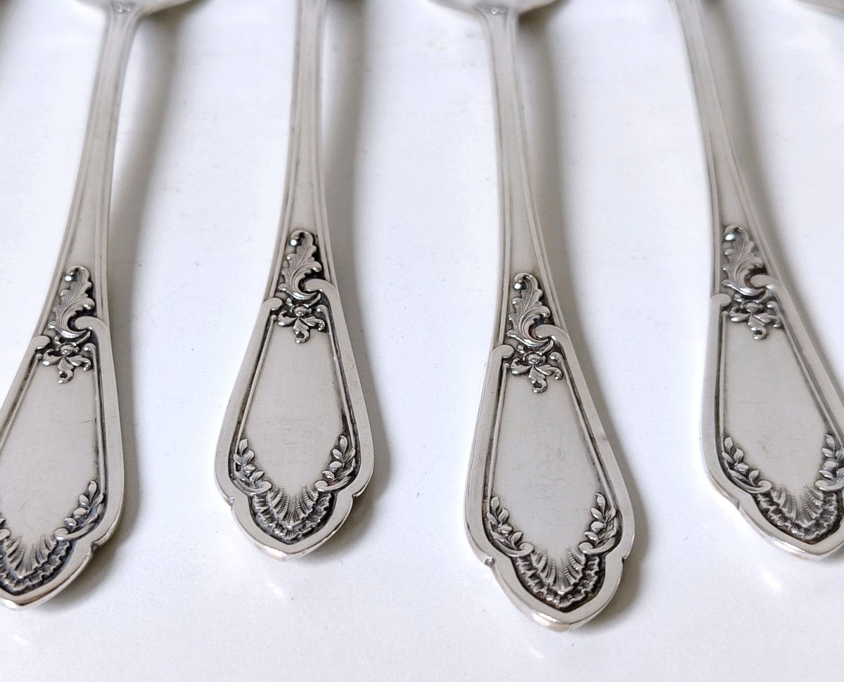 Twelve Oyster Forks In Sterling Silver-photo-1