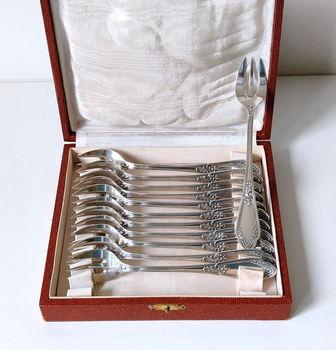 Twelve Oyster Forks In Sterling Silver