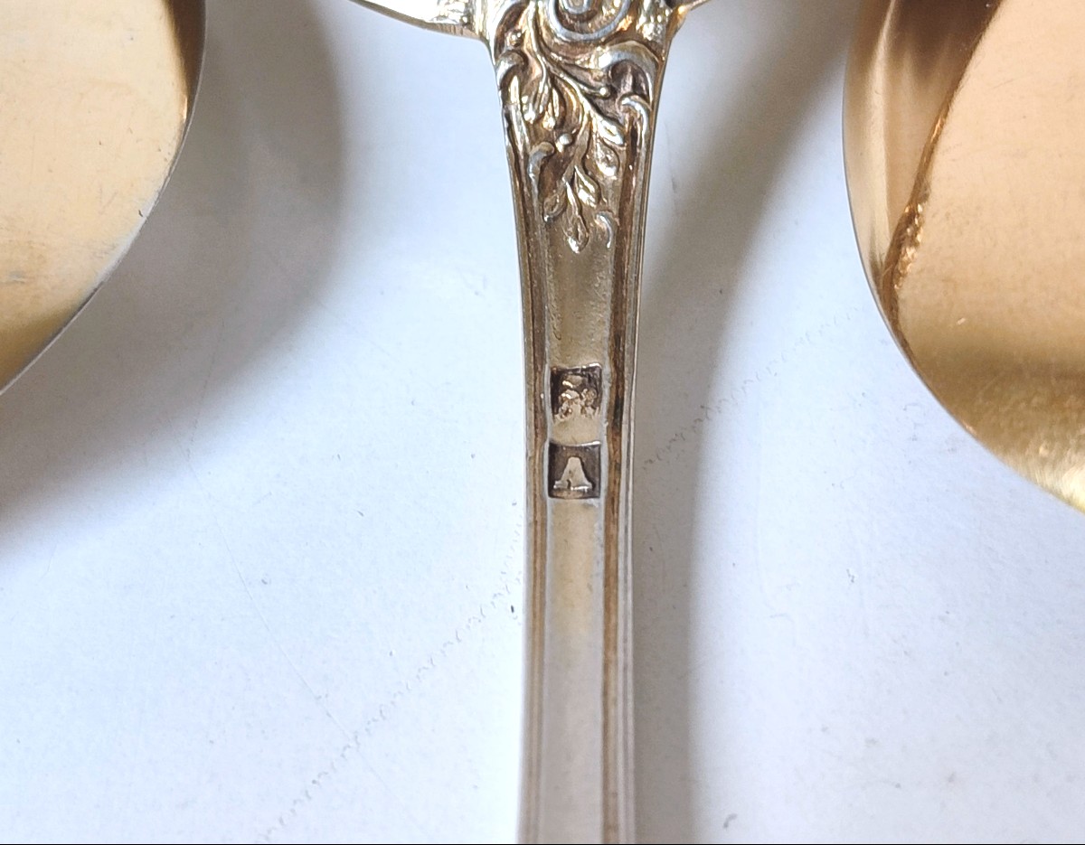 Twelve Sterling Silver Ice Cream Spoons-photo-4