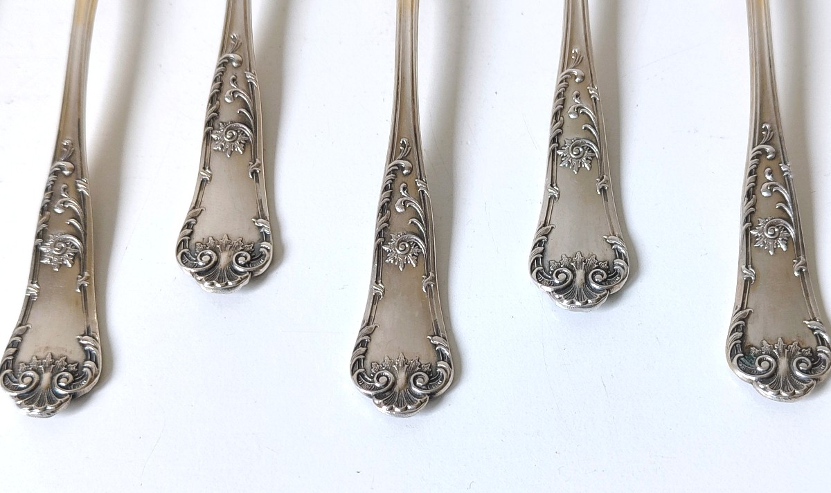 Twelve Sterling Silver Ice Cream Spoons-photo-2