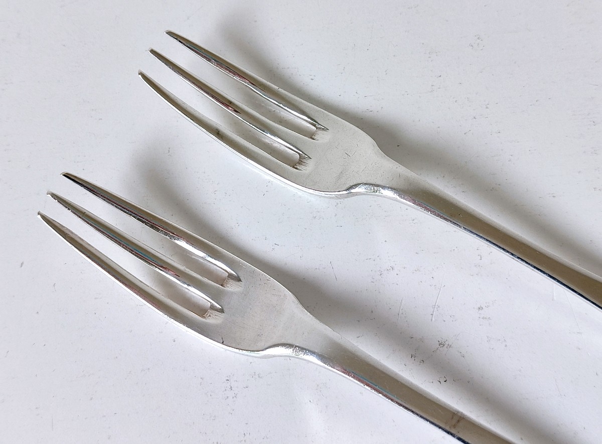 Two Dessert Forks In Sterling Silver 1784 Ghent-photo-2