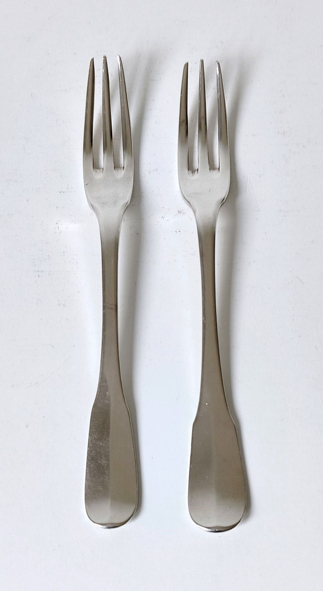 Two Dessert Forks In Sterling Silver 1784 Ghent-photo-4
