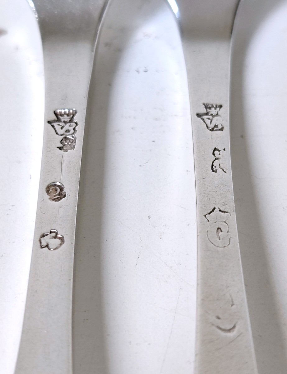 Two Dessert Forks In Sterling Silver 1784 Ghent-photo-3