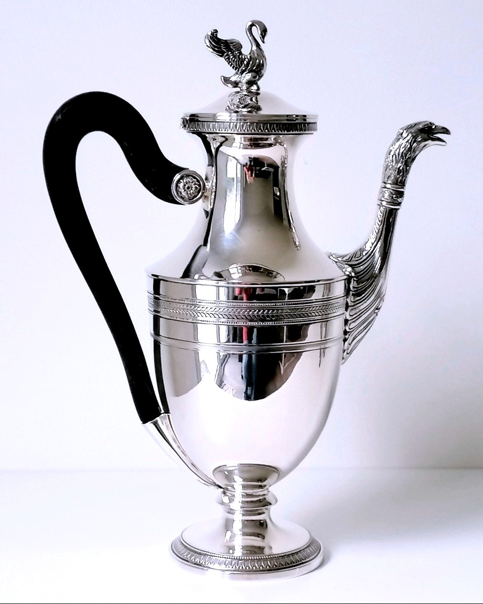 Cafetière de style empire en argent massif -photo-2