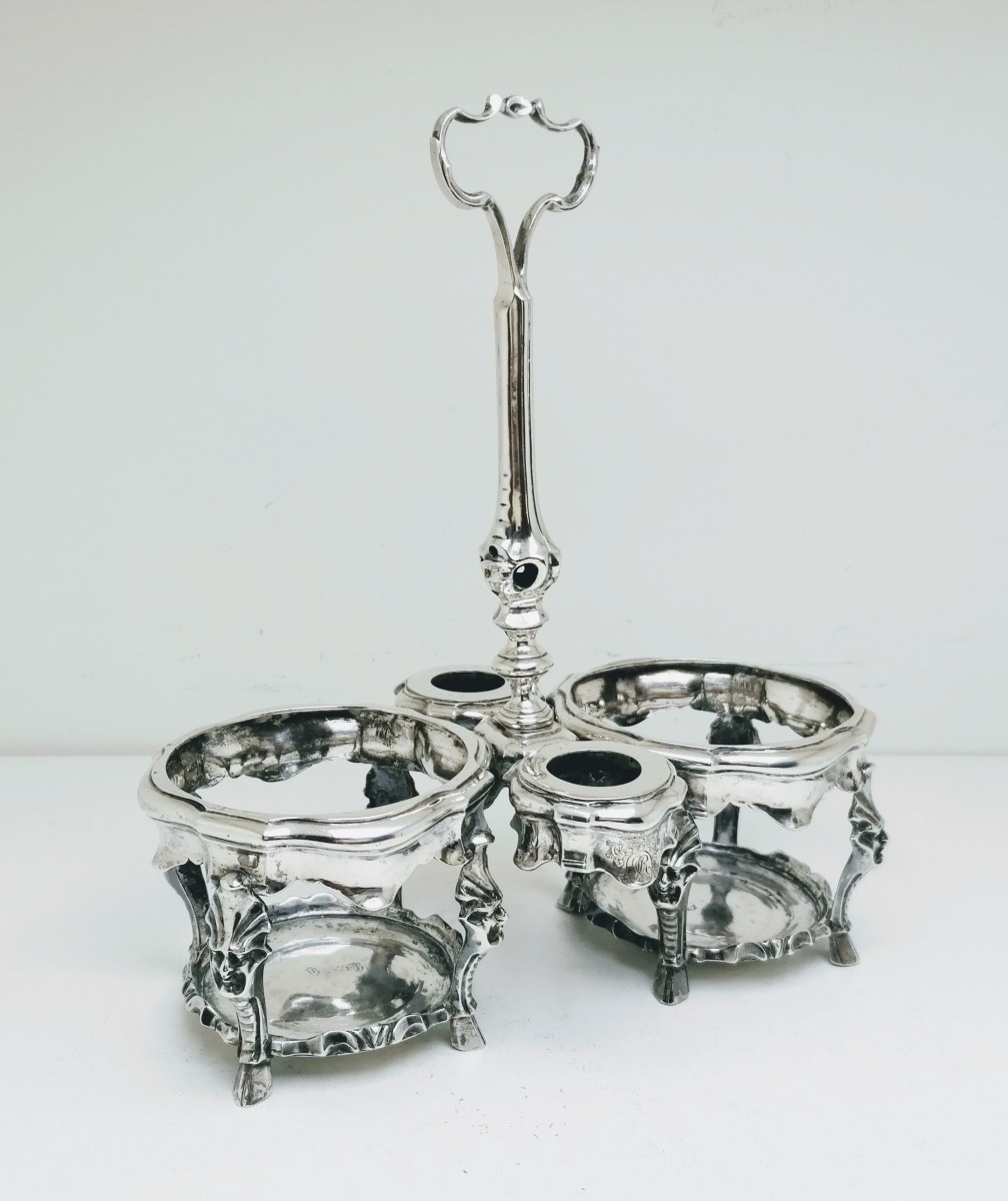 Solid Silver Oil Cruet Brussels 1748-1750-photo-2