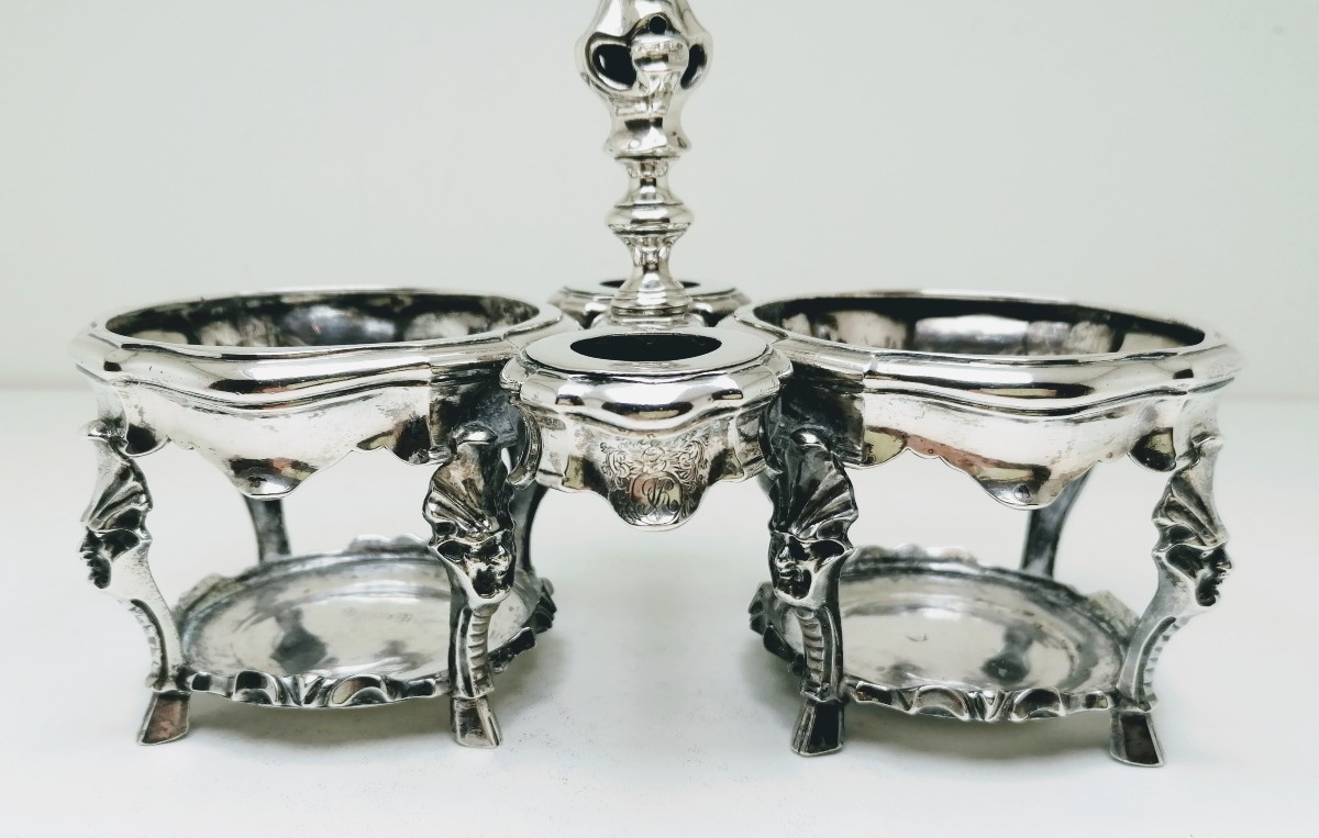 Solid Silver Oil Cruet Brussels 1748-1750-photo-3