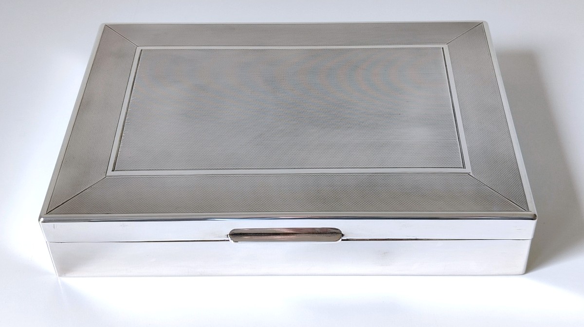 Boîte art deco en argent massif -photo-2