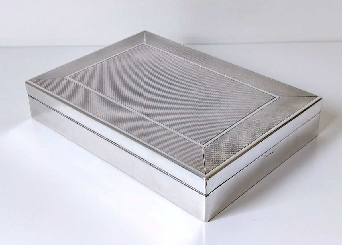 Boîte art deco en argent massif -photo-1
