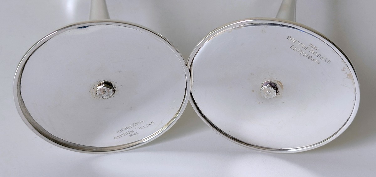 Une paire de bougeoirs "Trumpetti" en argent massif  Tapio Wirkkala -photo-2