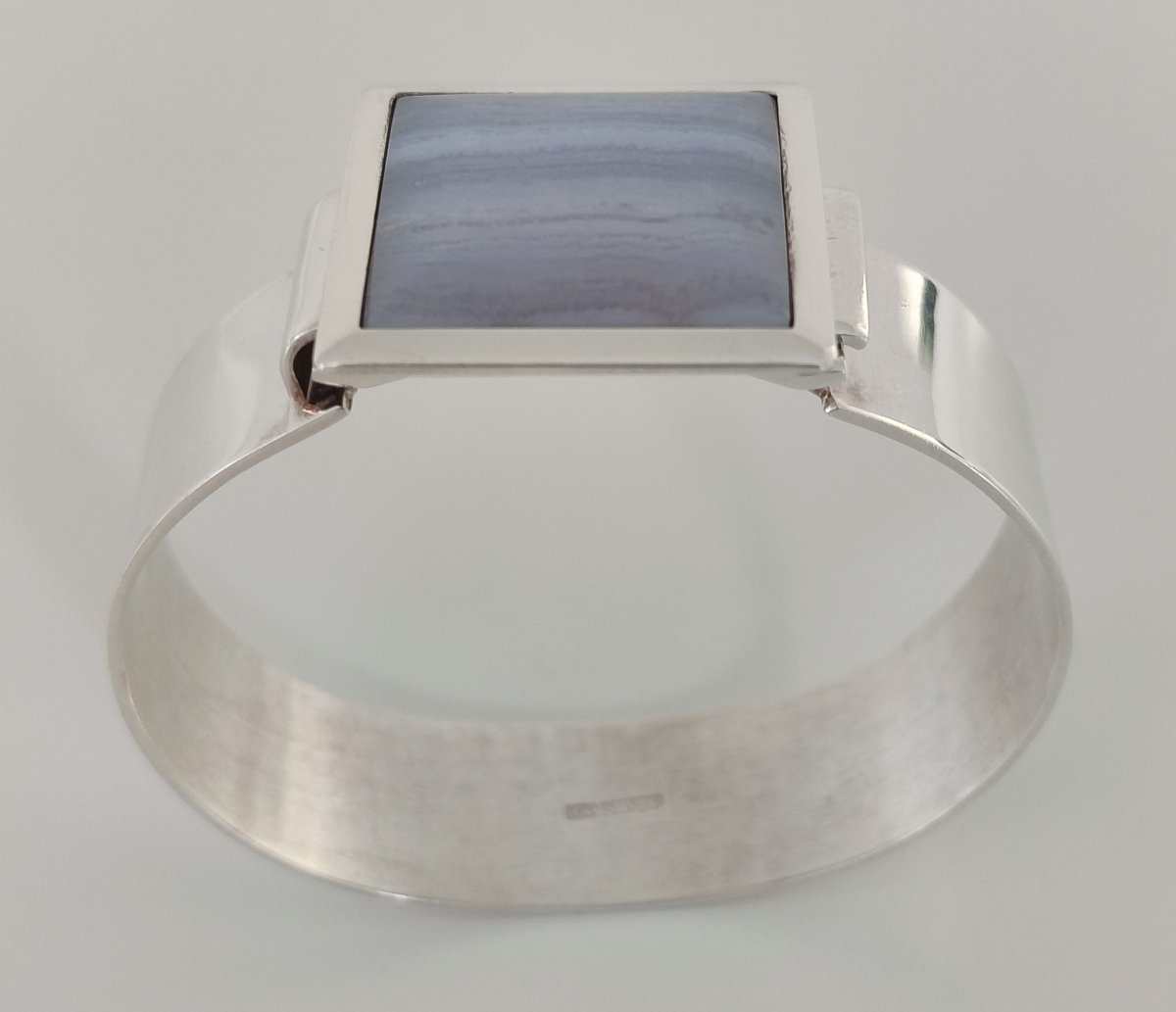 Bracelet en argent massif et agate -photo-2