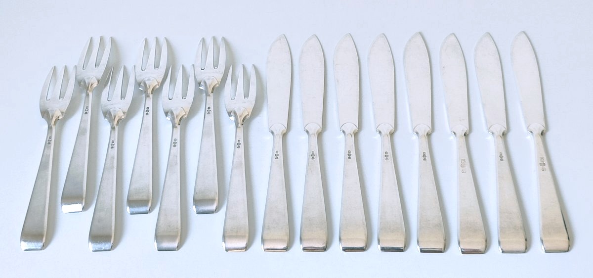 Philippe Wolfers Art Deco Solid Silver Tableware Set, Gioconda Model 31 Pieces-photo-3
