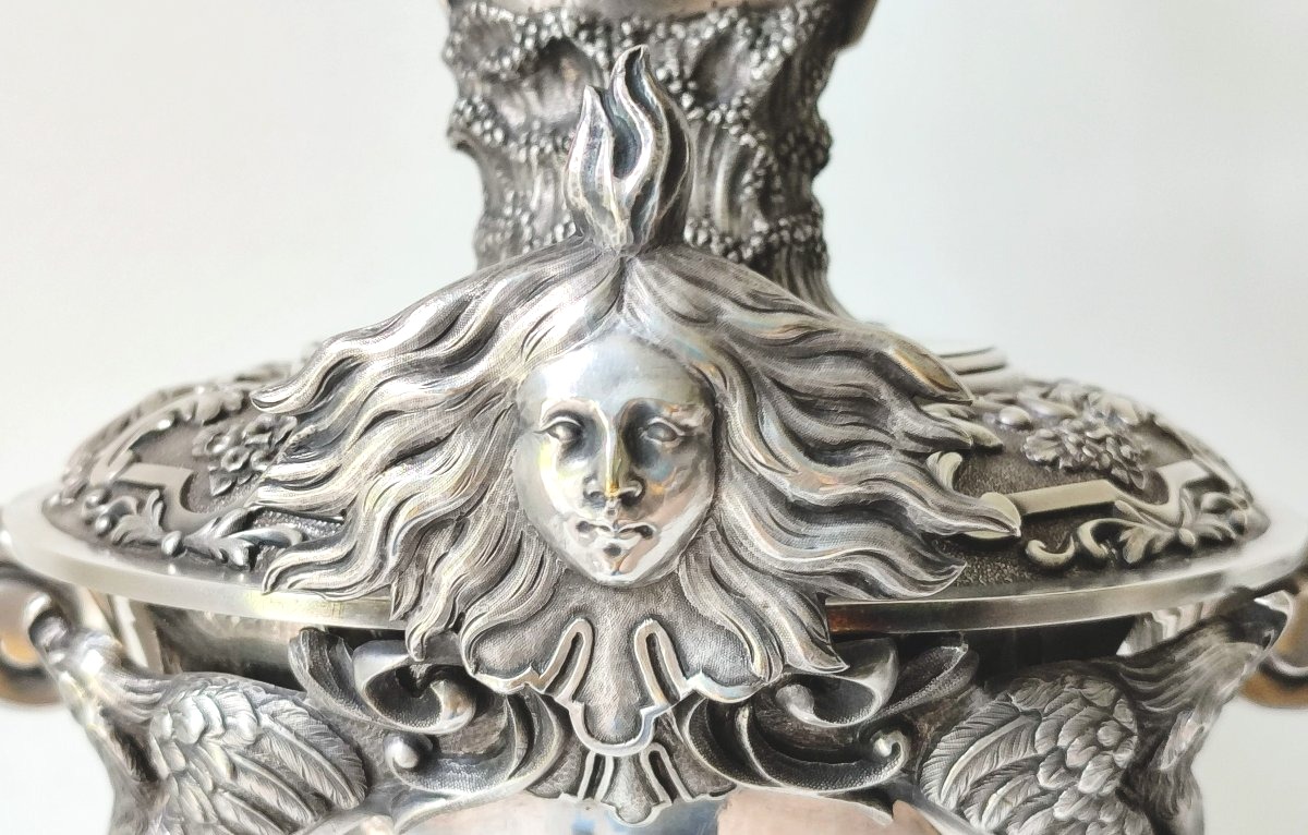 Large Commemorative Cup In Solid Silver By Jean-françois Dufour -photo-4