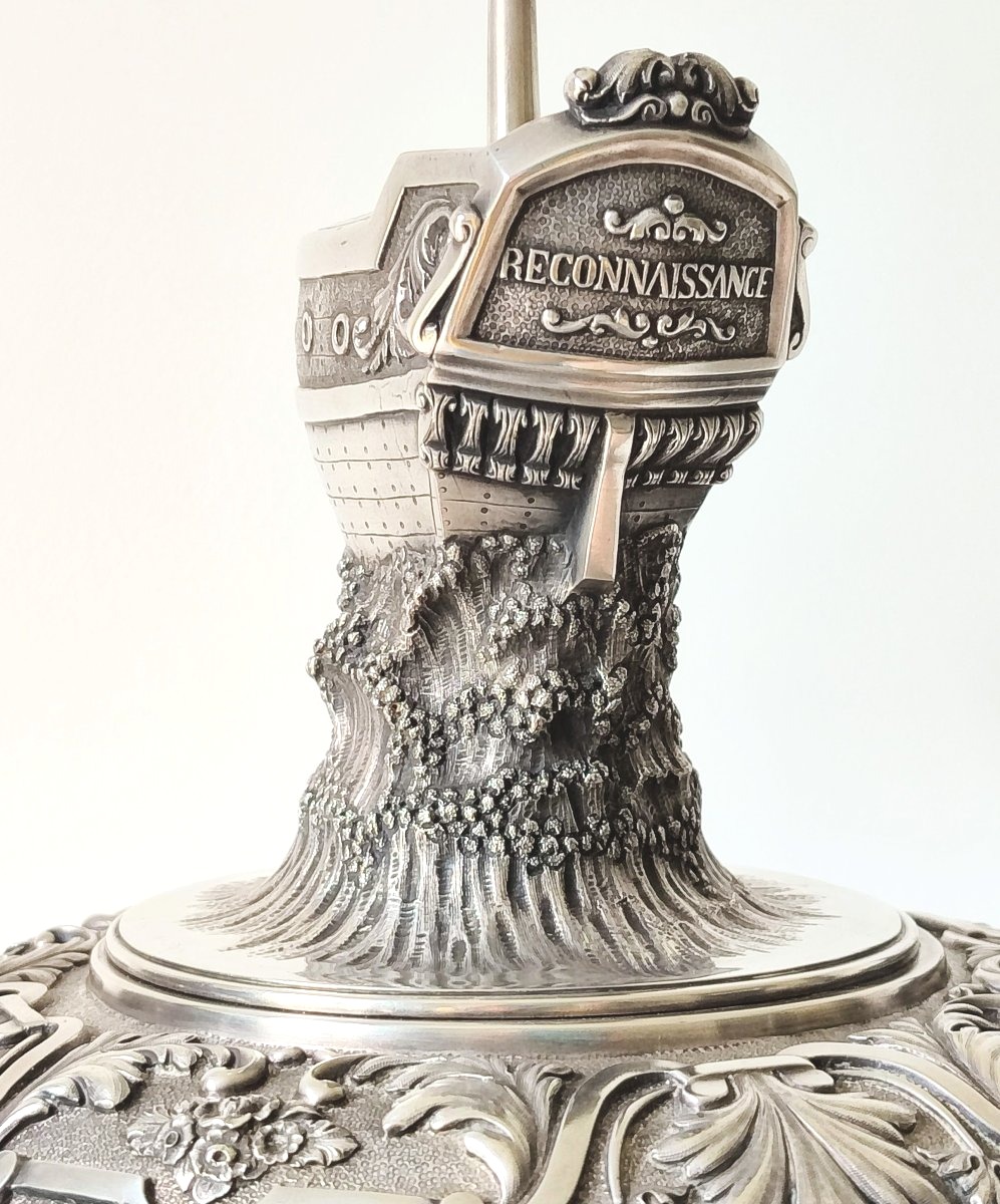 Large Commemorative Cup In Solid Silver By Jean-françois Dufour -photo-6