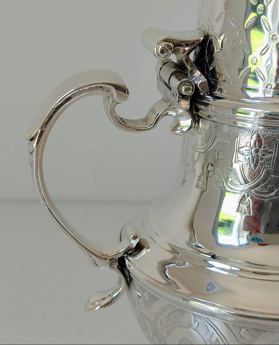 Saupoudreuse et moutardier en argent massif Gand 1719-1722 Jacobus Bruno van Hoorebeke-photo-5