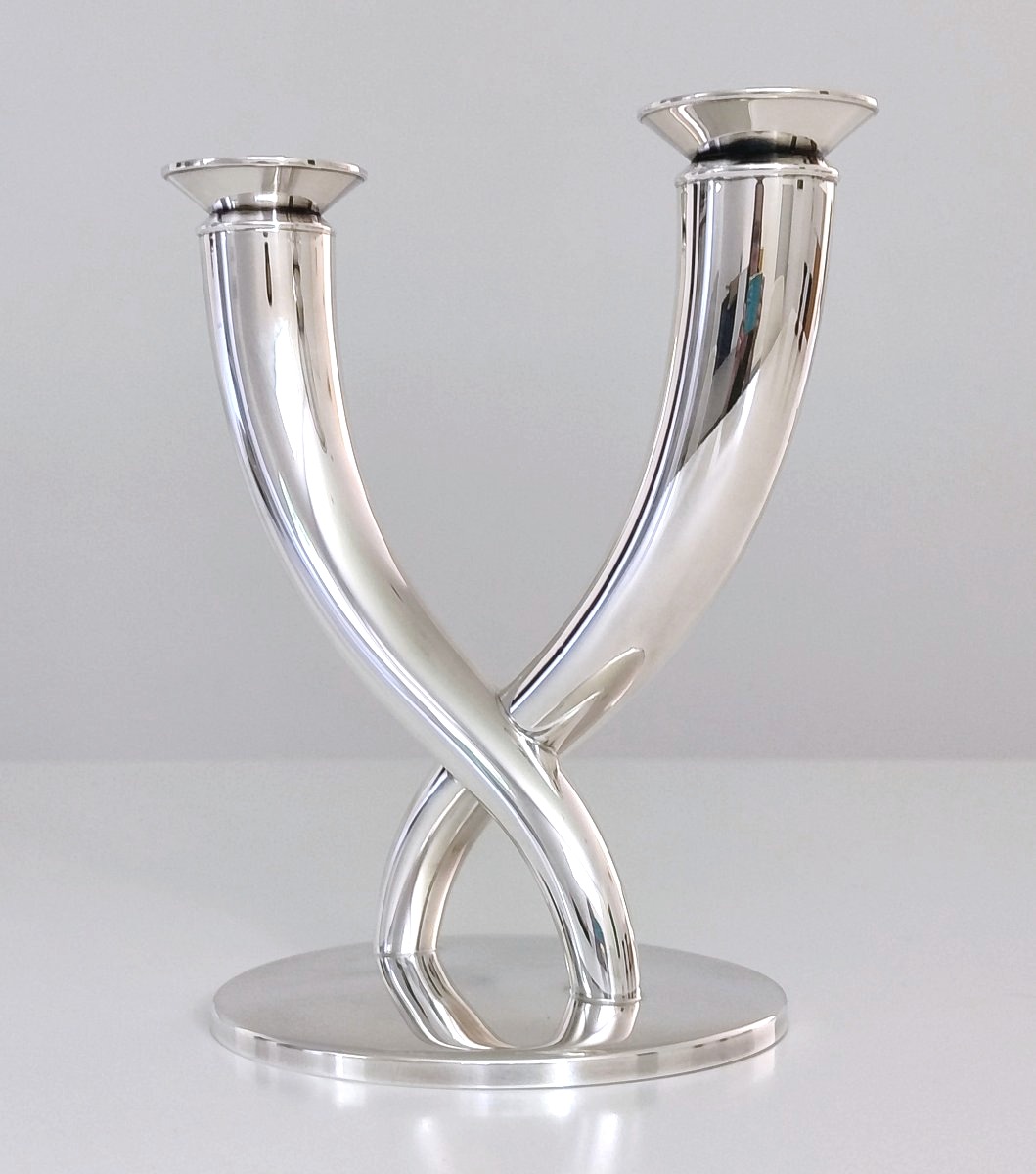  Silver-plated Candlestick Gio Ponti For Christofle -photo-3