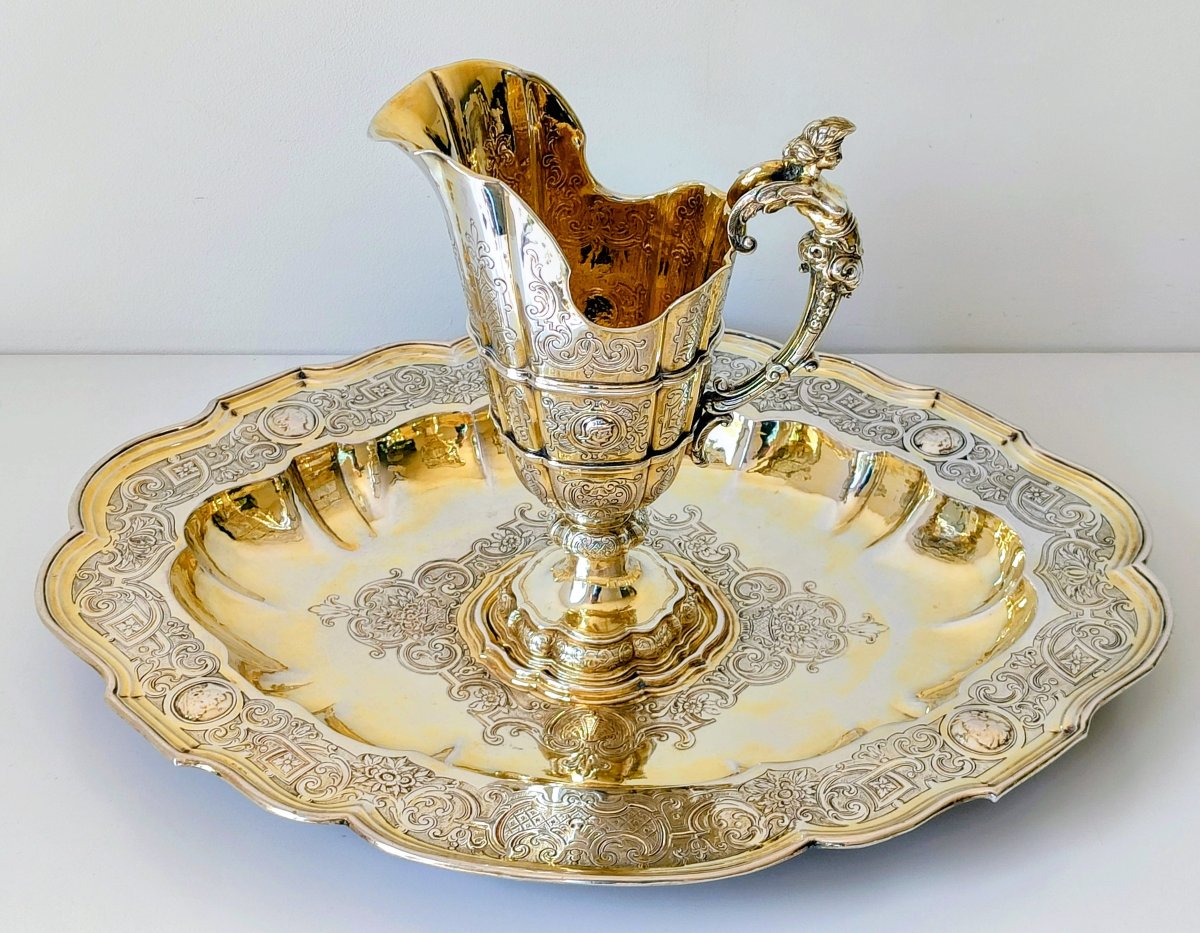 Water Pitcher With A Solid Silver Basin, Augsburg, 1725–1730, Johann Ignaz Saler -photo-2