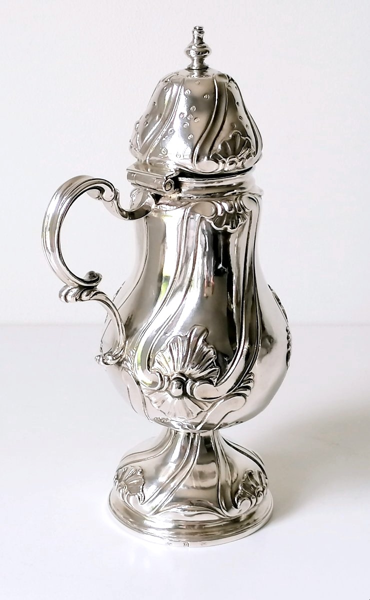 Solid Silver Salt Shaker And Mustard Pot, Antwerp, 1760-photo-4