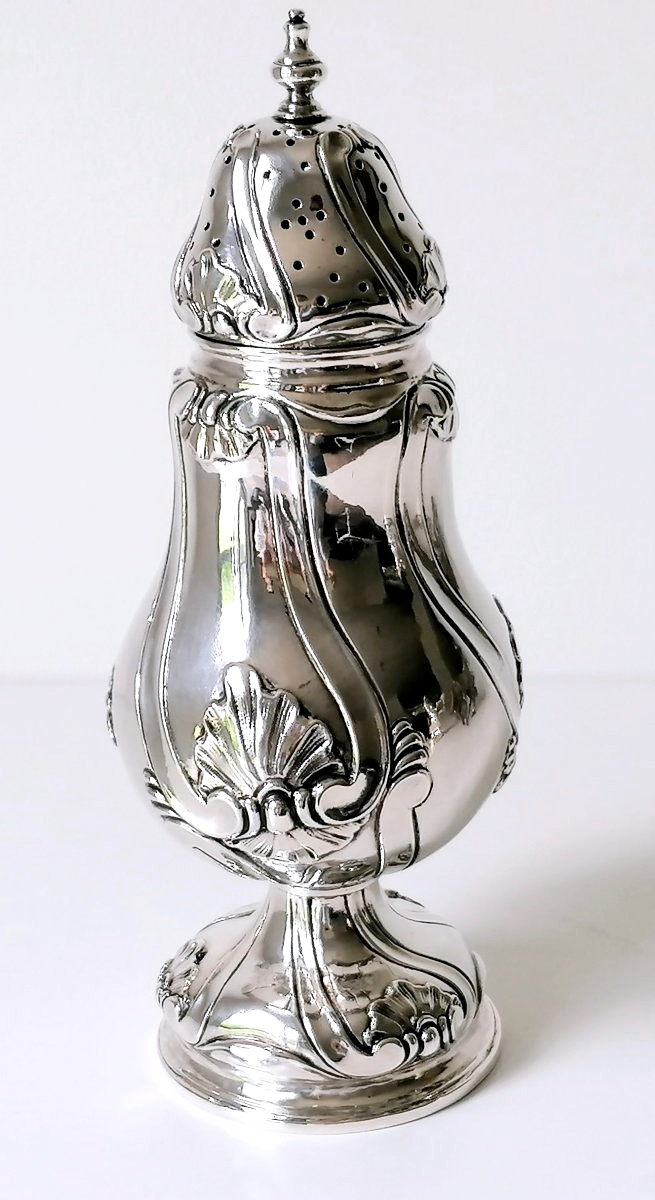 Solid Silver Salt Shaker And Mustard Pot, Antwerp, 1760-photo-1