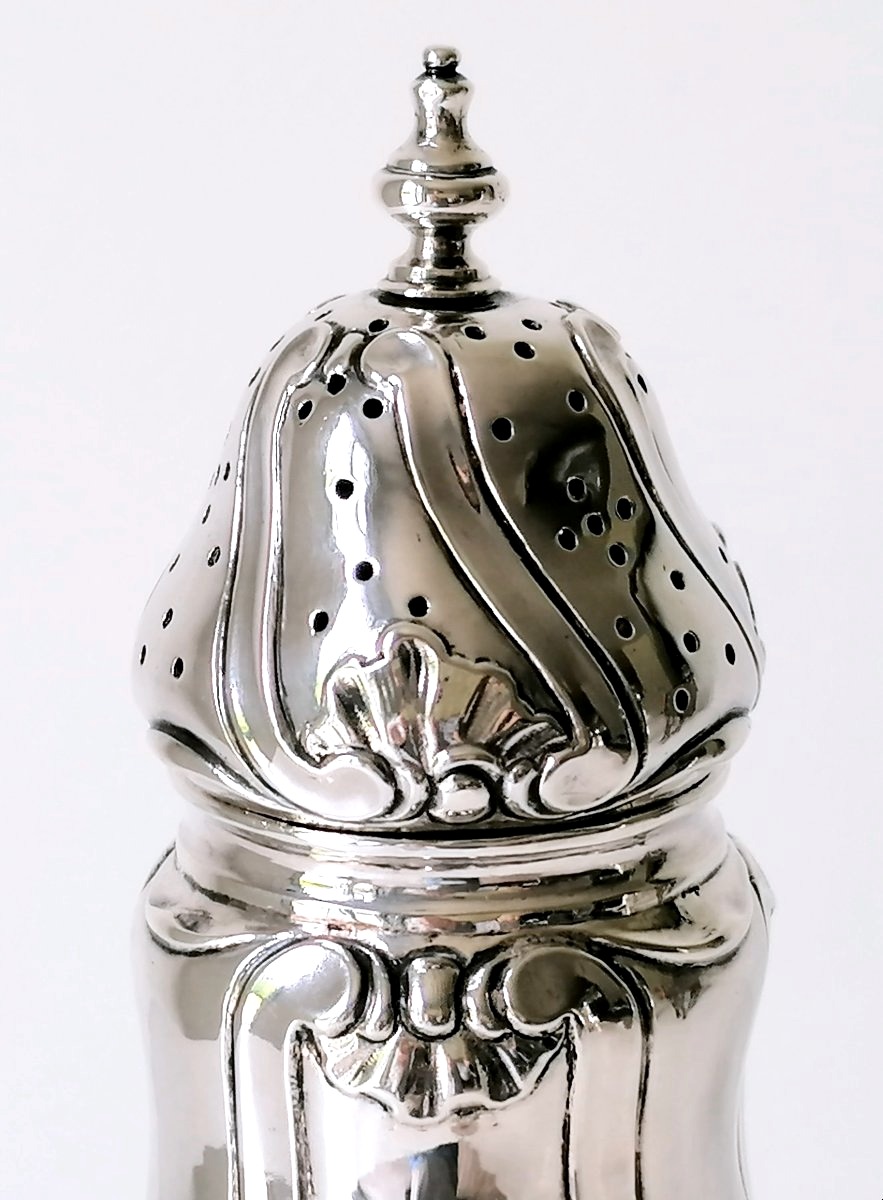 Solid Silver Salt Shaker And Mustard Pot, Antwerp, 1760-photo-2