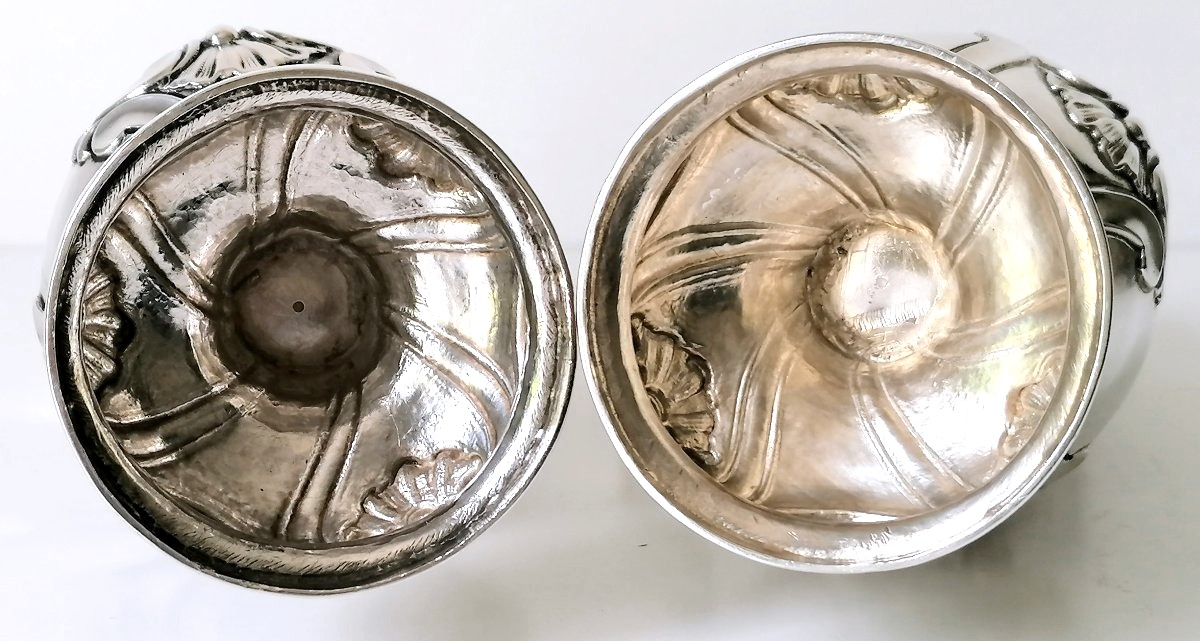 Solid Silver Salt Shaker And Mustard Pot, Antwerp, 1760-photo-4