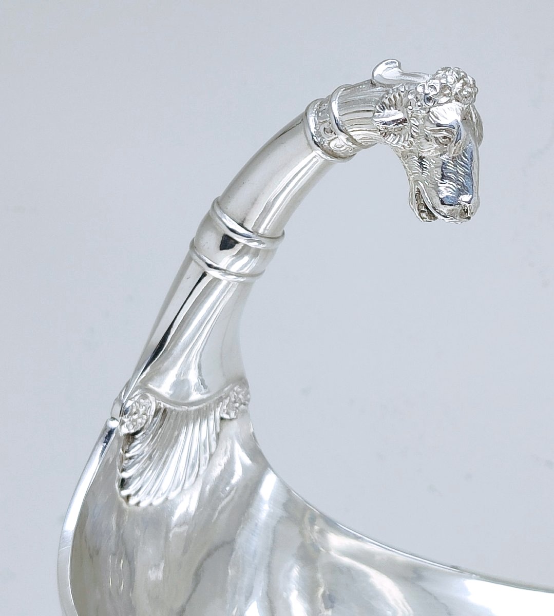 Empire Sauce Boat In Solid Silver Paris 1803-1809 -photo-3