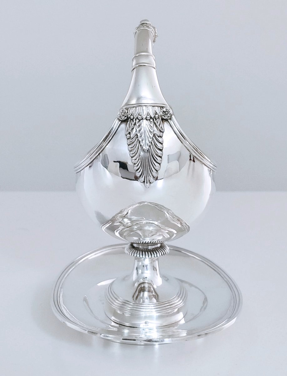 Empire Sauce Boat In Solid Silver Paris 1803-1809 -photo-4