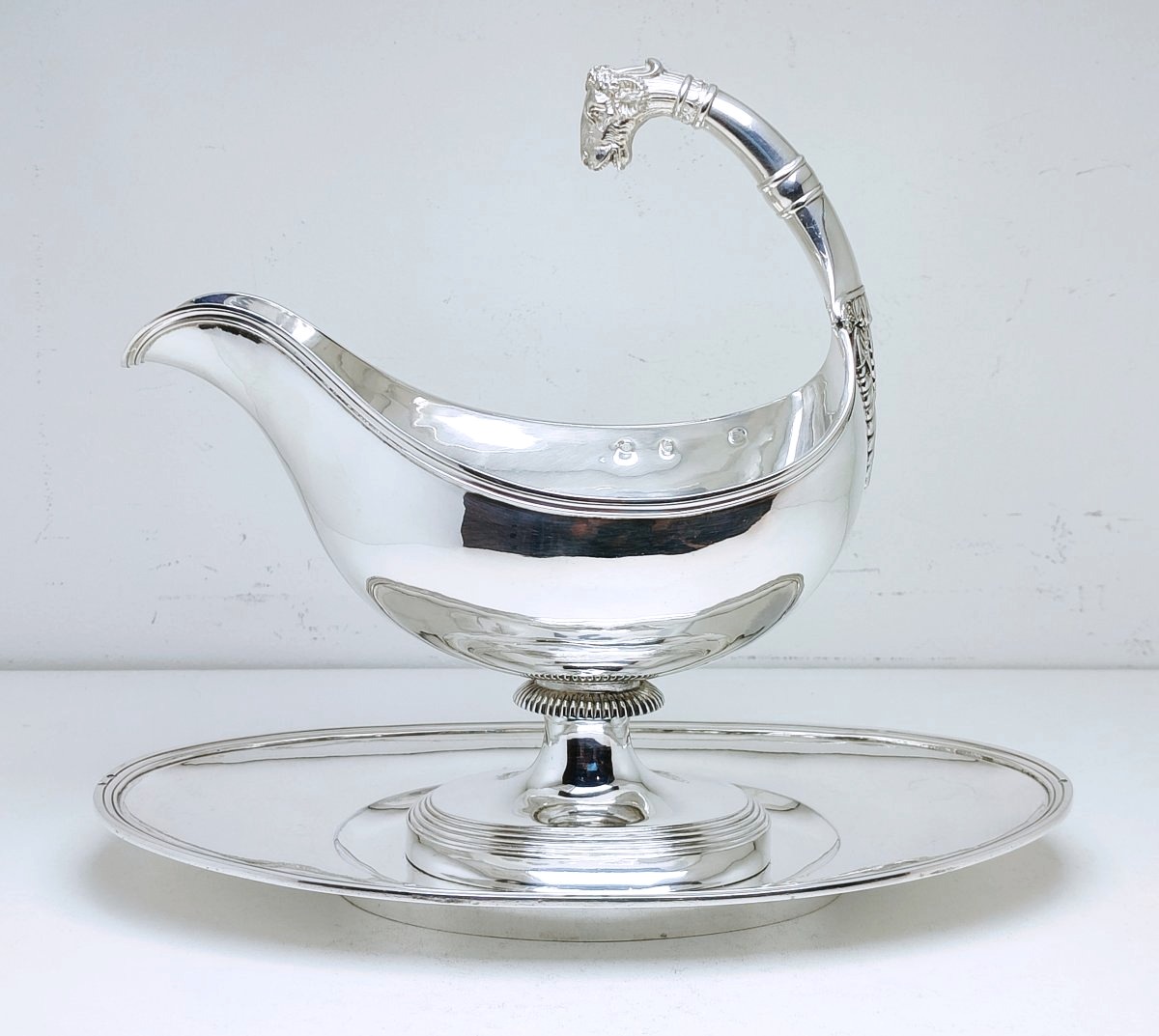 Empire Sauce Boat In Solid Silver Paris 1803-1809 