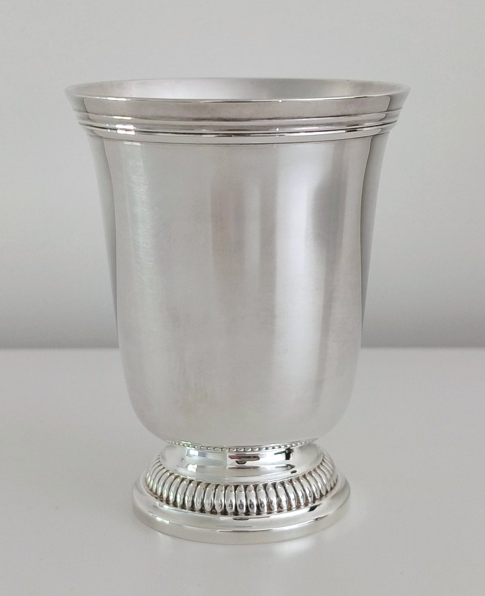 Timbale tulipe en argent massif Christofle -photo-2