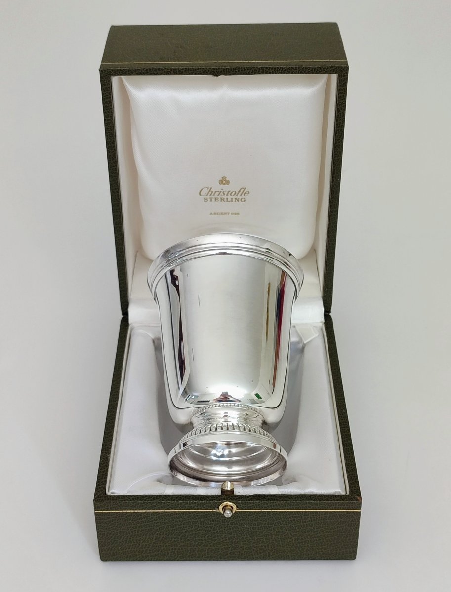 Timbale tulipe en argent massif Christofle 