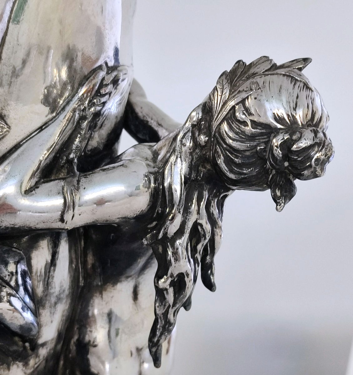 Art Nouveau Silver-plated Vase By Auguste Moreau -photo-2