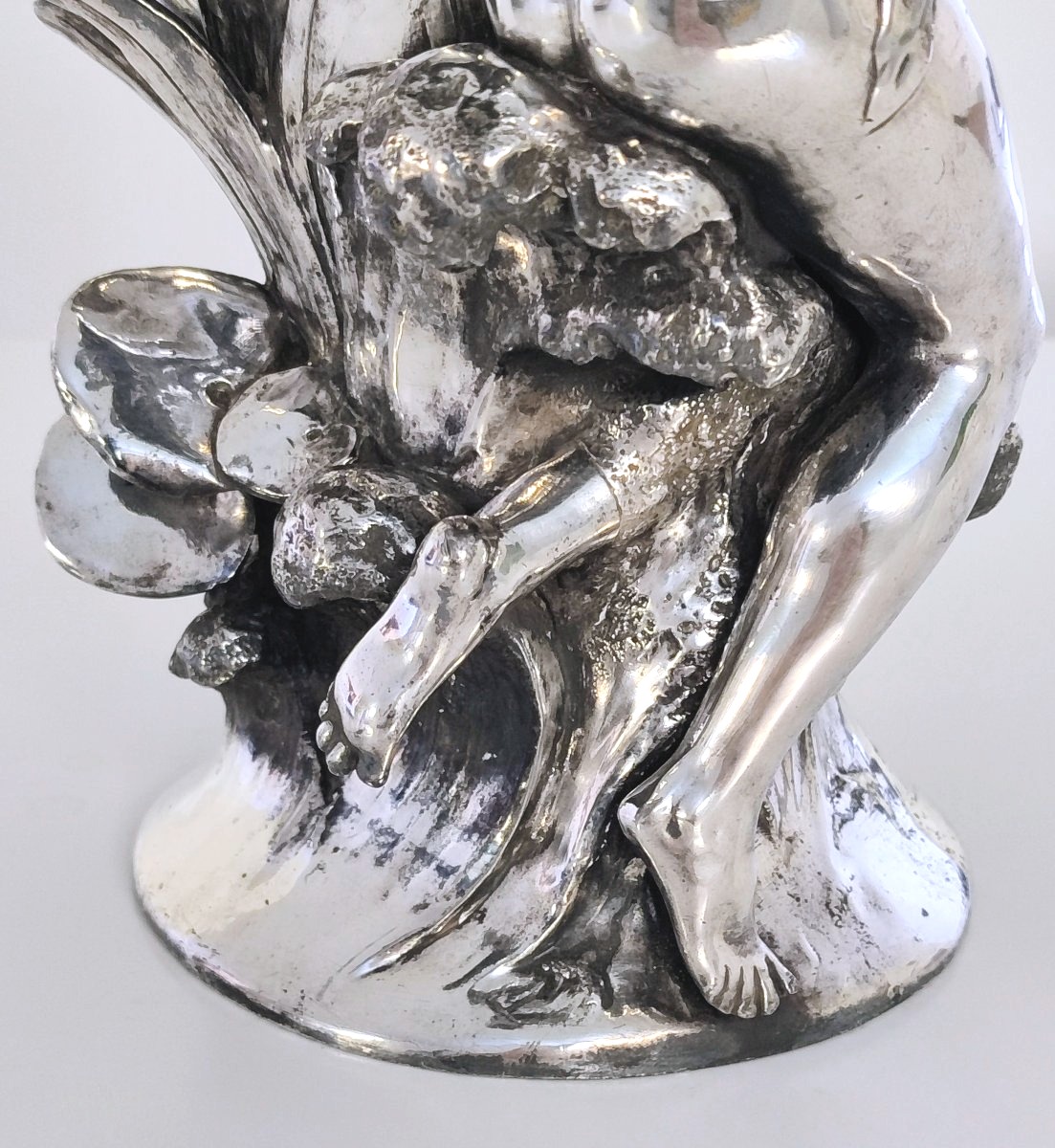 Art Nouveau Silver-plated Vase By Auguste Moreau -photo-7