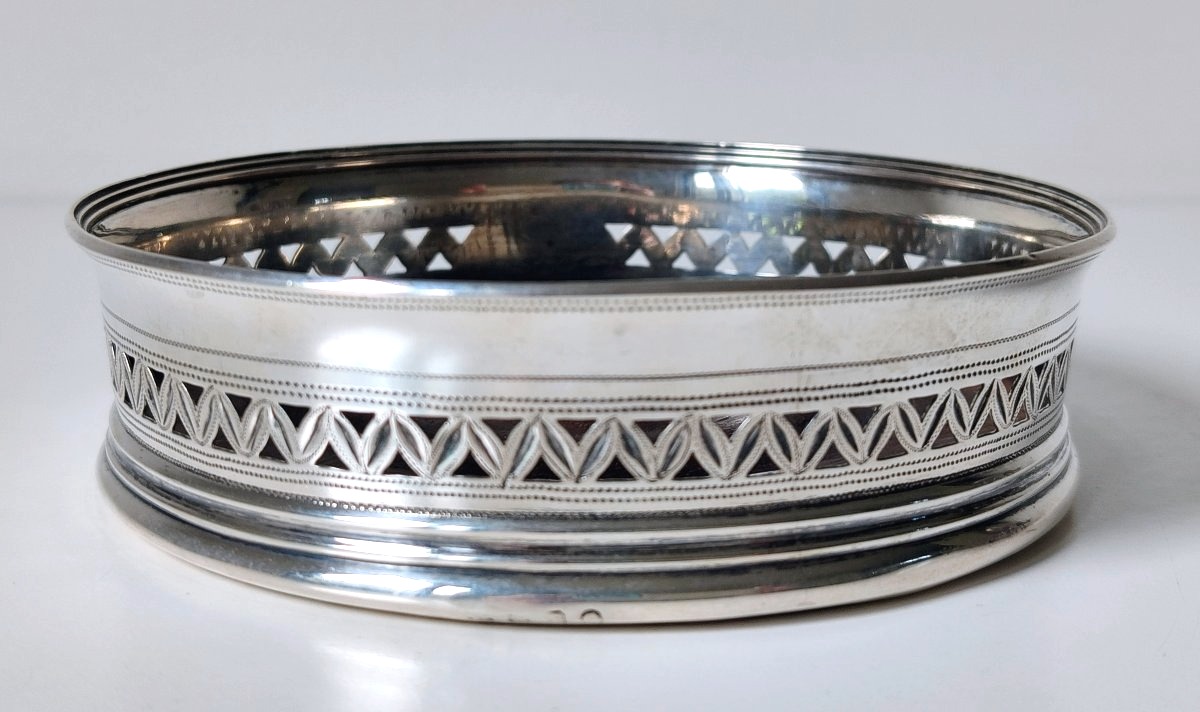 Dessous de bouteille en argent massif Londres 1794-photo-3