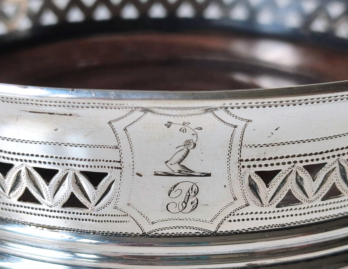 Dessous de bouteille en argent massif Londres 1794-photo-1