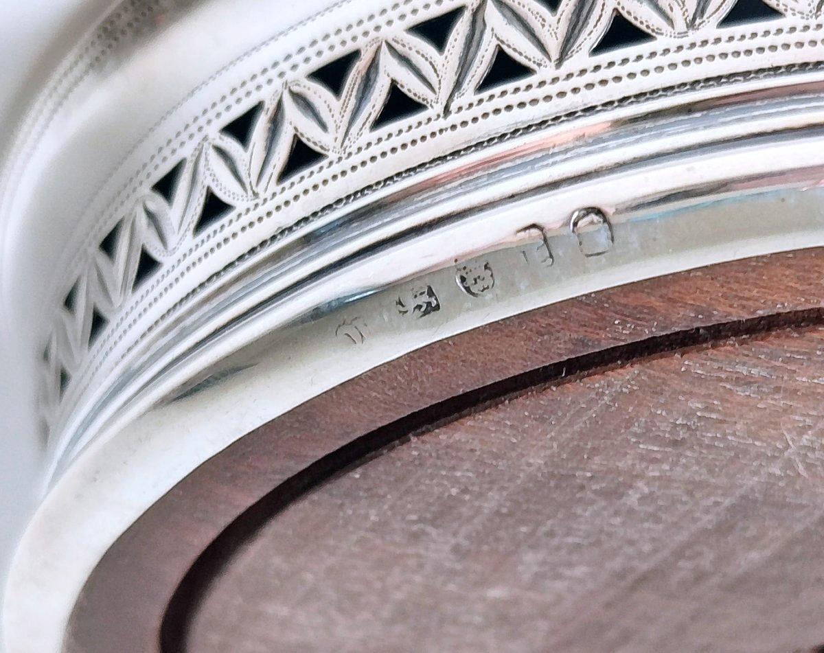 Dessous de bouteille en argent massif Londres 1794-photo-3
