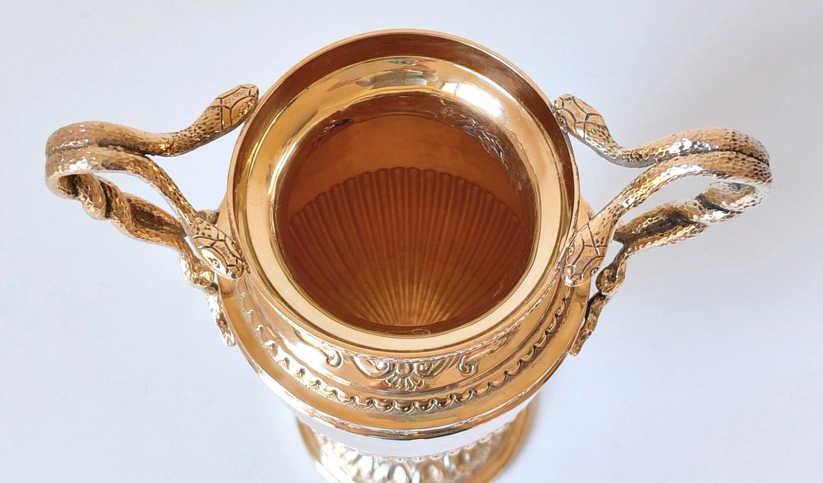 Solid Silver Vermeil Vase -photo-3