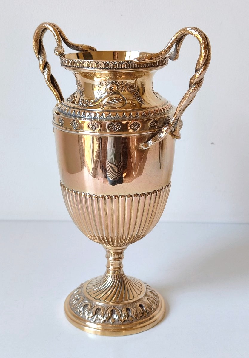 Solid Silver Vermeil Vase 