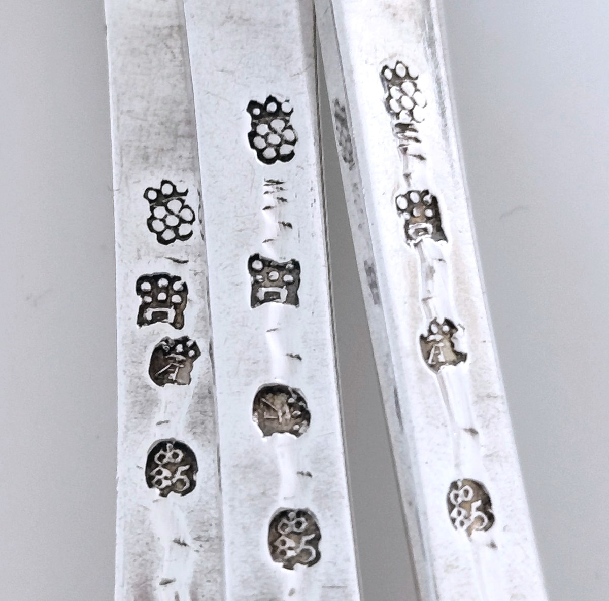 Neuf fourchettes et neuf cuillères de table en argent massif Mons 1785-photo-4