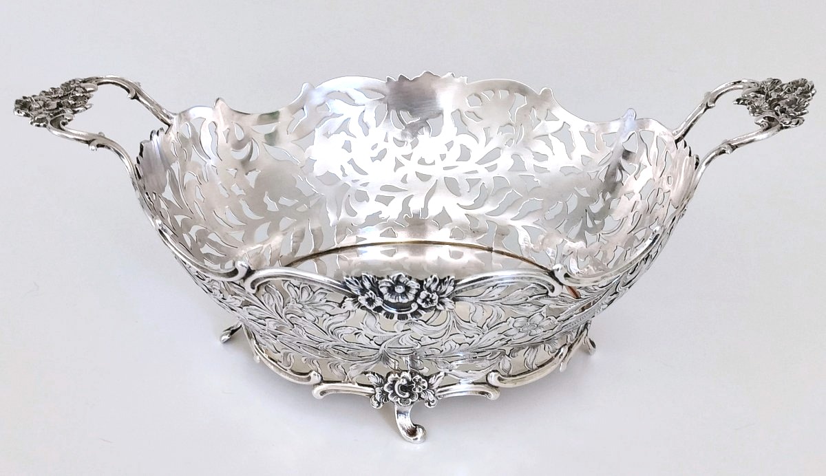 Openwork Solid Silver Basket -photo-2