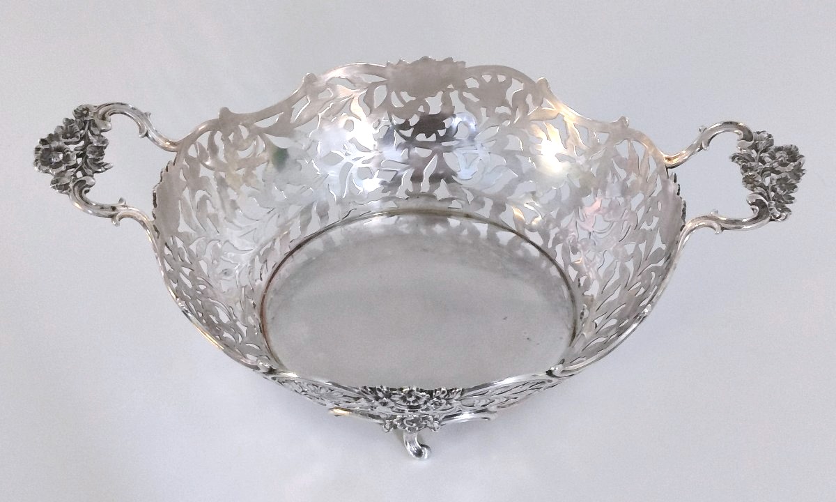 Openwork Solid Silver Basket -photo-1