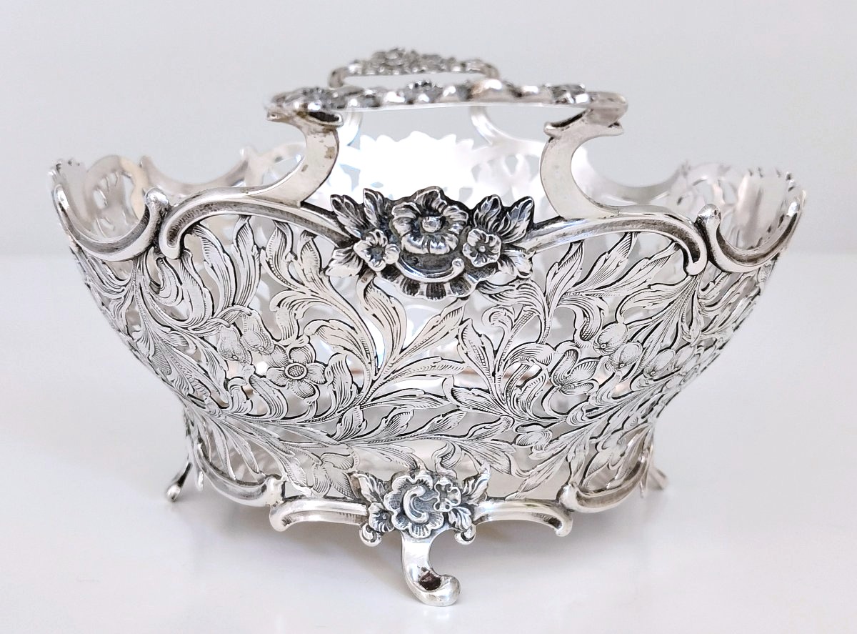 Openwork Solid Silver Basket -photo-2